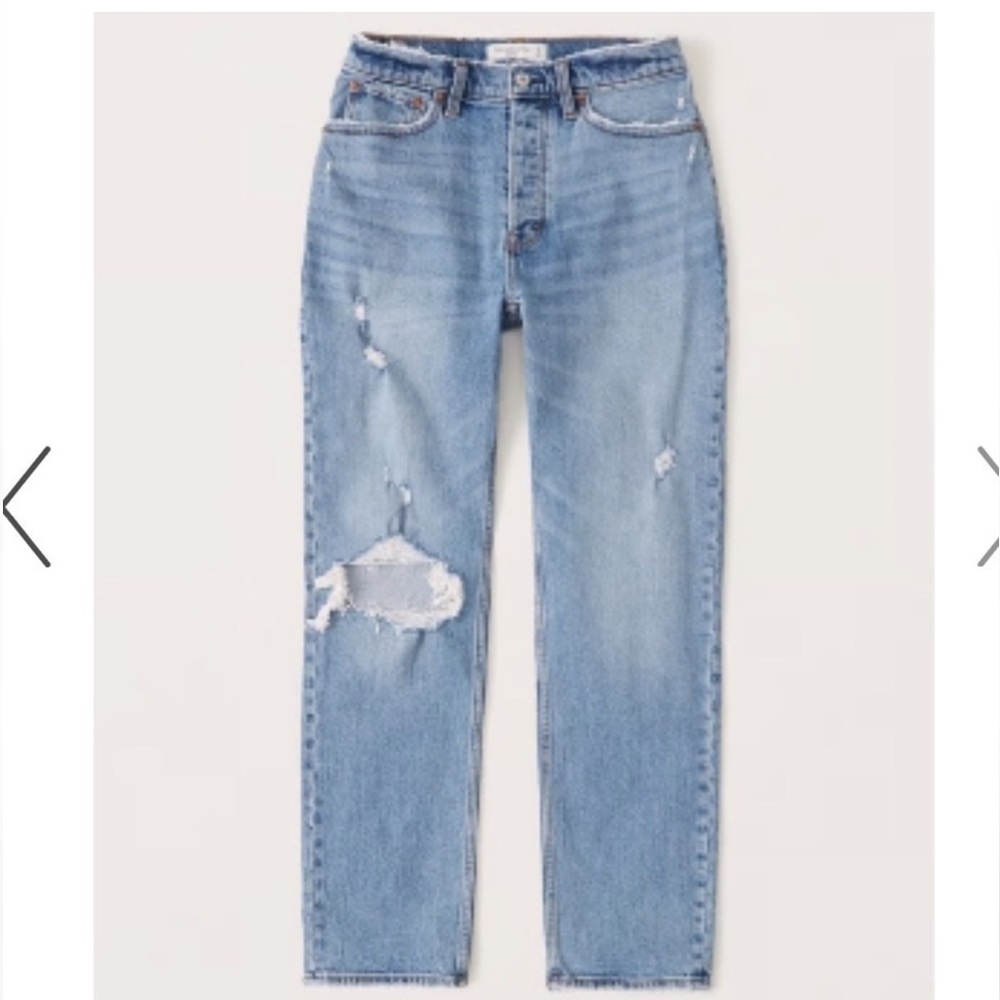 Abercrombie & Fitch The Dad High Rise Curve Love Jeans Distressed Women’s 10/31L - Picture 4 of 9